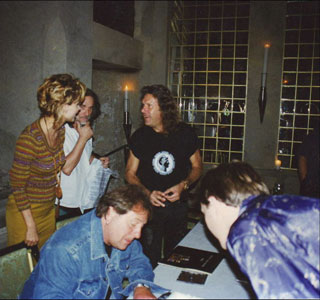 My wife, Marta, chatting to Keith Emerson